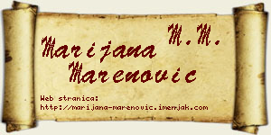 Marijana Marenović vizit kartica